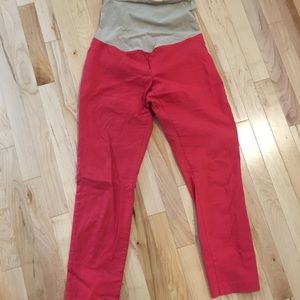 Red Ankle pant by Motherhood Maternity
